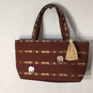 Elegant Elephant Themed Handbag w/tassels. NWOT.